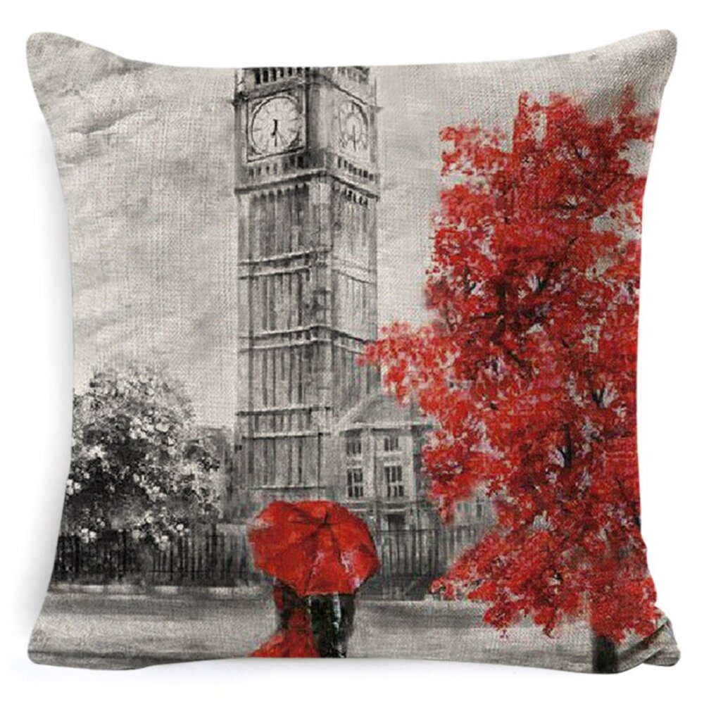 Big Ben and Couple Pillow Cover